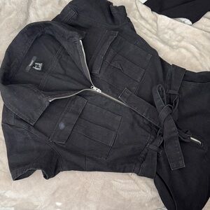Forever 21 Black Utility Jumpsuit